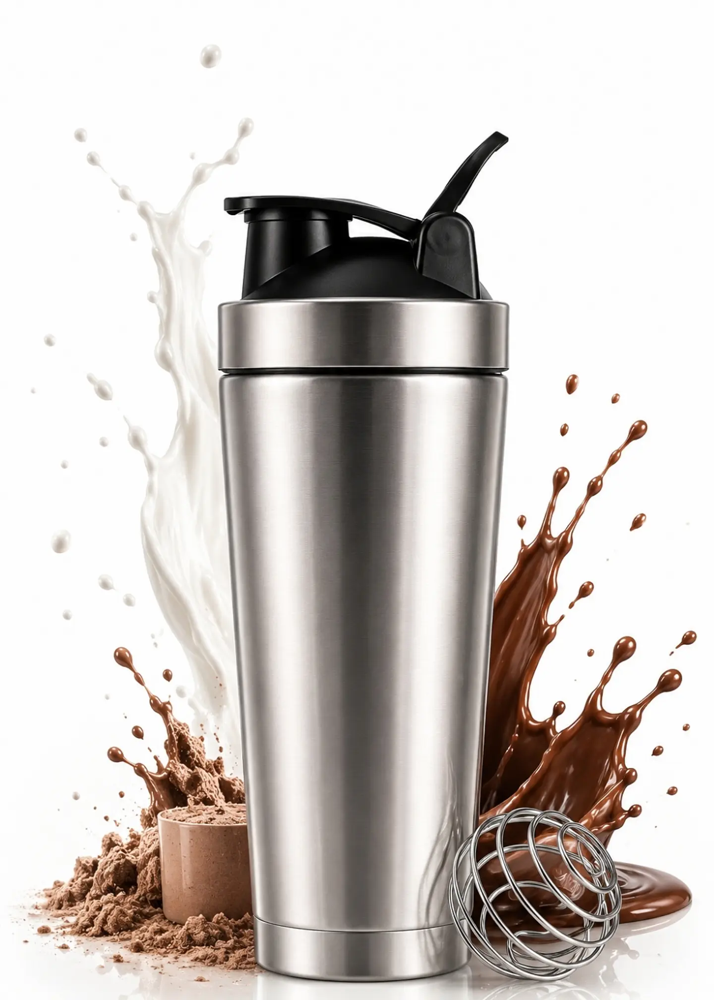 Shaker Térmico en Acero Inoxidable 304 | 600ml con Bola Agitadora | Mantiene Temperatura y Mezcla sin Grumos 1