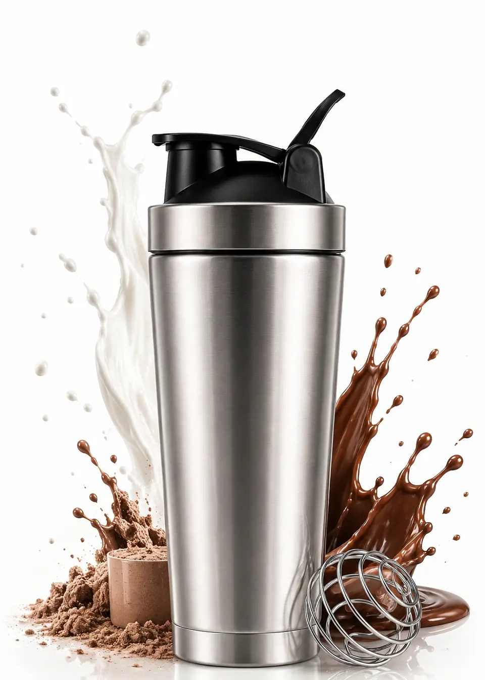 Shaker Térmico en Acero Inoxidable 304 | 600ml con Bola Agitadora | Mantiene Temperatura y Mezcla sin Grumos 1