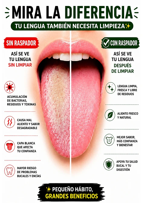 Kit Premium Limpiador de Lengua en Acero Inoxidable con Estuche Metálico | Raspador en “U” + Raspador de Precisión Tipo Cuchara | Higiene Oral Profunda y Aliento Fresco