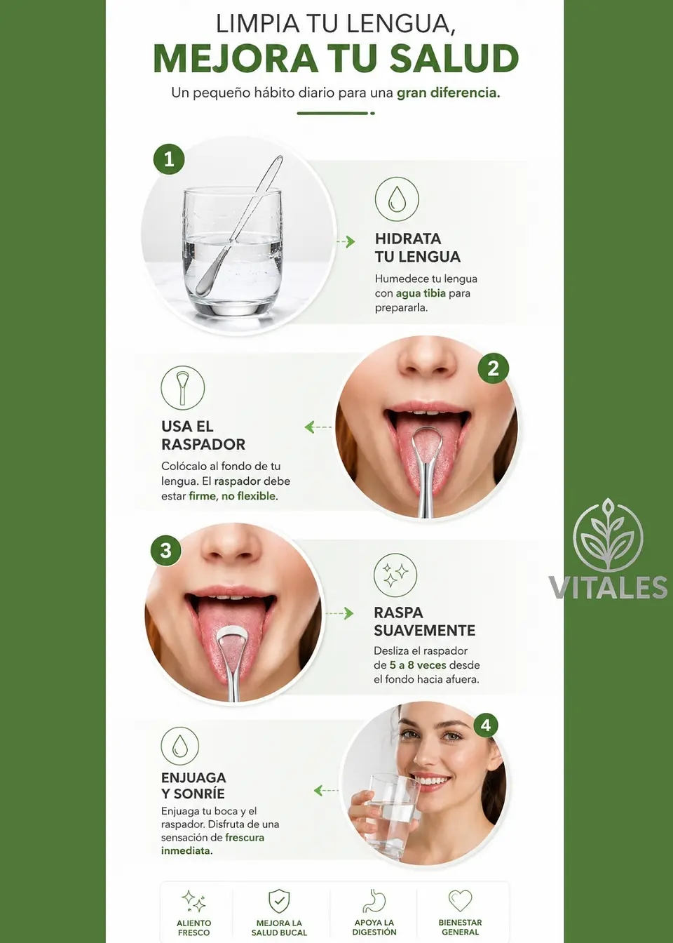 Kit Premium Limpiador de Lengua en Acero Inoxidable con Estuche Metálico | Raspador en “U” + Raspador de Precisión Tipo Cuchara | Higiene Oral Profunda y Aliento Fresco 4