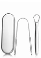 Kit Premium Limpiador de Lengua en Acero Inoxidable con Estuche Metálico | Raspador en “U” + Raspador de Precisión Tipo Cuchara | Higiene Oral Profunda y Aliento Fresco - Miniatura 1