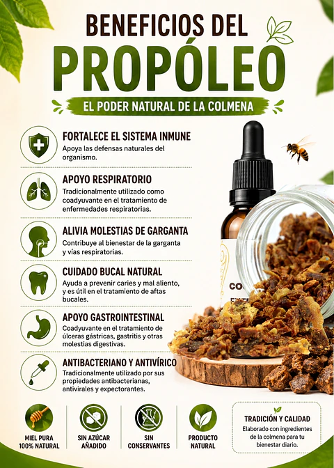 Extracto de Propóleo 25 cc | Apoyo Natural para las Defensas, Garganta y Bienestar Respiratorio