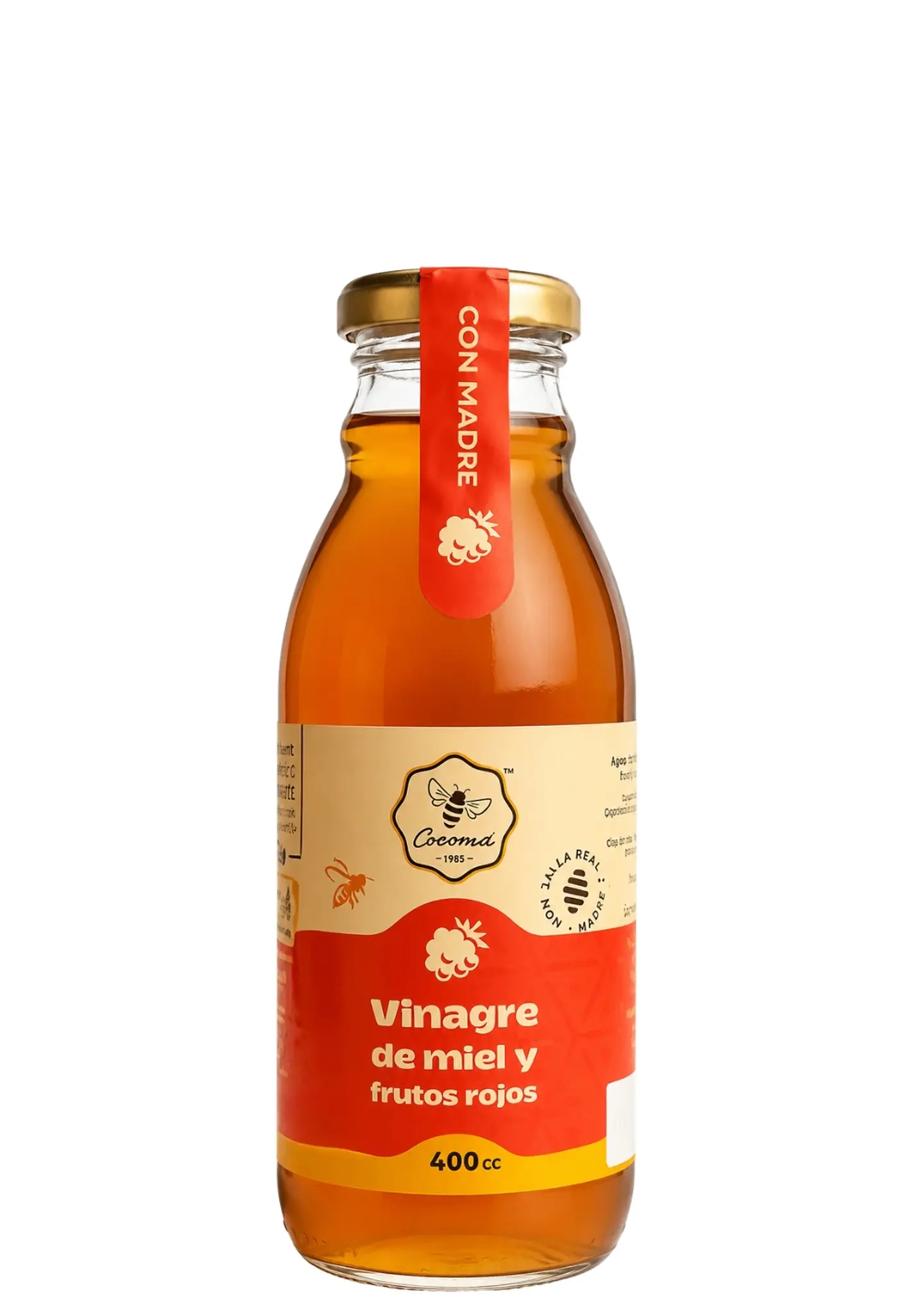 Vinagre de Miel & Frutos Rojos Cocomá 400 cc | Maduración Natural 12 Meses | Artesanal, Sin Azúcar Añadido y Con Ingredientes de la Colmena 1