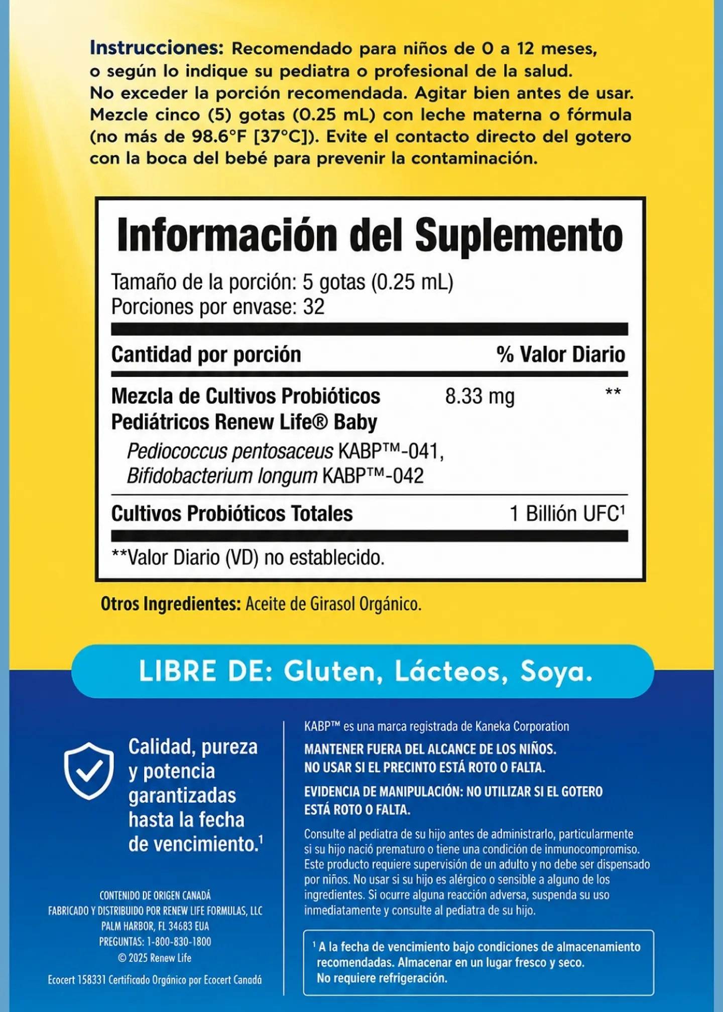 Gotas de Probiótico para Bebés 1 Billón UFC Orgánico 8 mL | Apoyo Digestivo e Inmunológico desde los Primeros Meses | Colombia 3