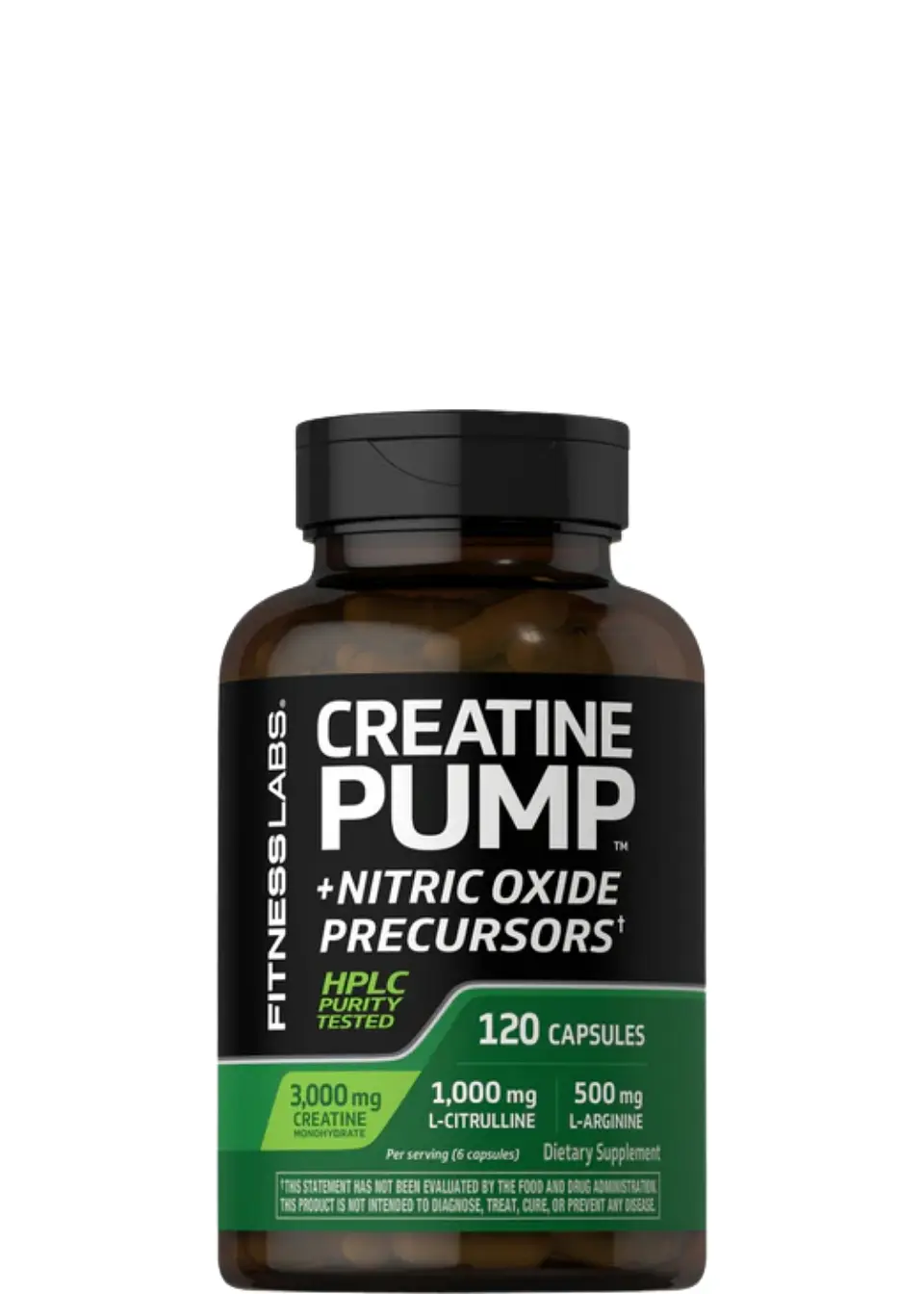 Fitness Labs Creatine Pump® con Creapure® Alemana | 3.000 mg de Creatina + 1.500 mg de Precursores de Óxido Nítrico | 120 Cápsulas | Colombia 1