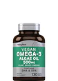 Omega 3 Vegano de Algas Piping Rock® 500 mg | 130 Cápsulas Veganas | DHA y DPA de Origen Vegetal | Sin Olor a Pescado | Colombia  - Miniatura 1