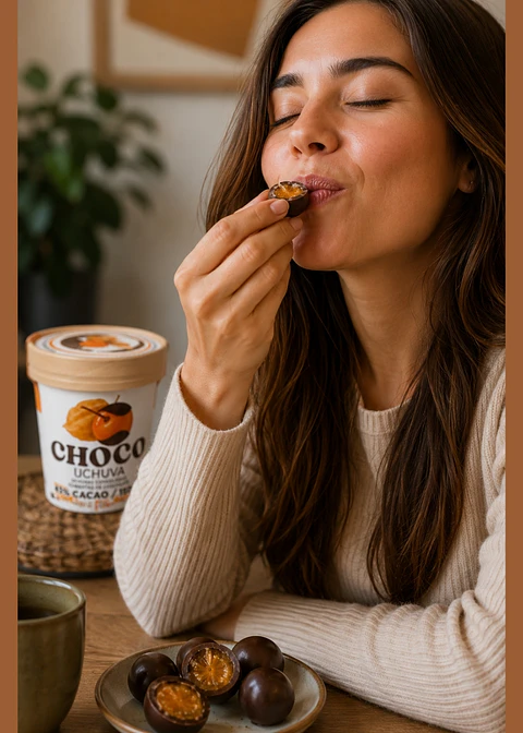 Uchuvas de Exportación Recubiertas con Chocolate 43% Cacao | 150g | Snack Artesanal Premium