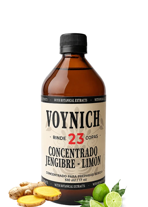 Concentrado Botánico Jengibre & Limón 510 ml | Sin Azúcar | Rinde 23 Copas | Inspiración Moscow Mule Premium | Extractos Botánicos Naturales