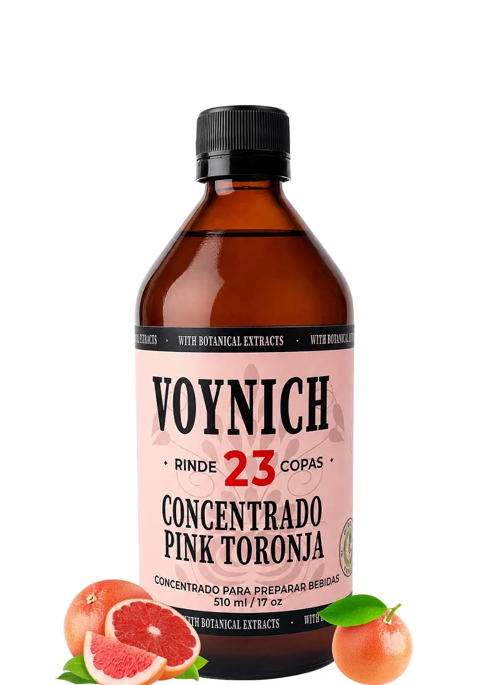 Concentrado Botánico Pink Toronja 510 ml | Sin Azúcar | Rinde 23 Copas | Inspiración Paloma Premium | Extractos Botánicos Naturales 1