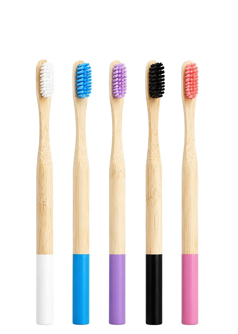 Pack Familiar 5 Cepillos de Dientes Redondos de Bambú Premium+ | Cerdas Medias | Alternativa Ecológica al Plástico para Toda la Familia