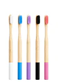 Pack Familiar 5 Cepillos de Dientes Redondos de Bambú Premium+ | Cerdas Medias | Alternativa Ecológica al Plástico para Toda la Familia - Miniatura 1