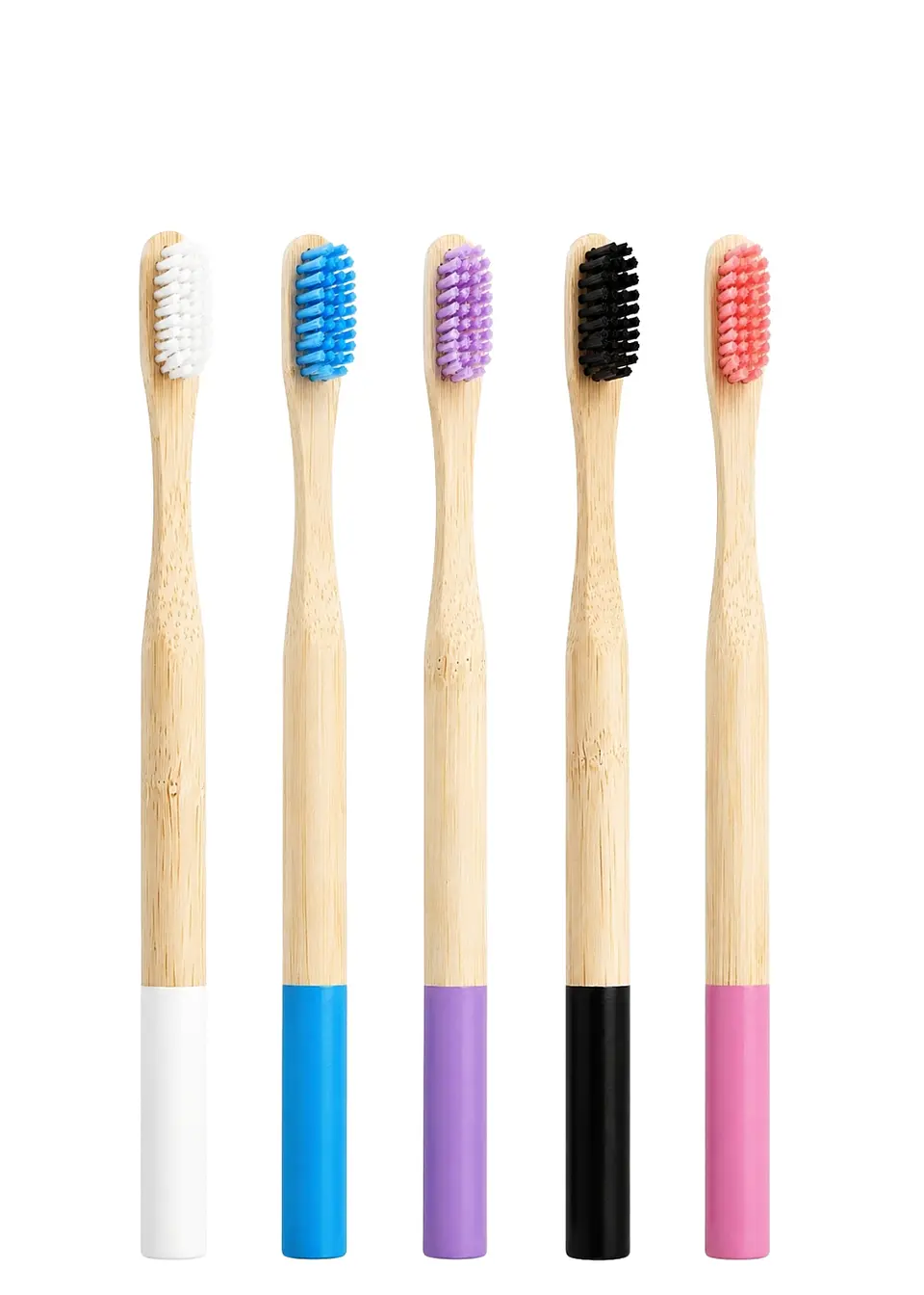 Pack Familiar 5 Cepillos de Dientes Redondos de Bambú Premium+ | Cerdas Medias | Alternativa Ecológica al Plástico para Toda la Familia 1