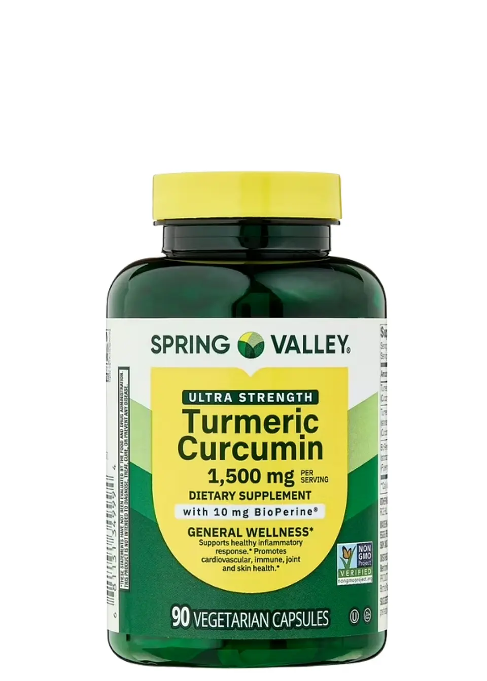 Spring Valley Cúrcuma y Curcumina Ultra Strength 1500 mg | 90 Cápsulas Vegetarianas con BioPerine® | Apoyo Articular, Inflamatorio, Cardiovascular e Inmunológico | Colombia 1