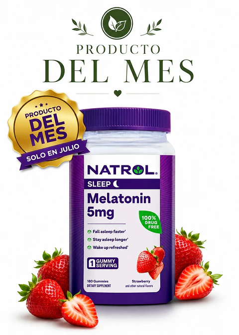 Melatonina Natrol Sleep 5 mg en Gomitas x 180 | Sueño Profundo y Reparador | Sabor Fresa | Colombia