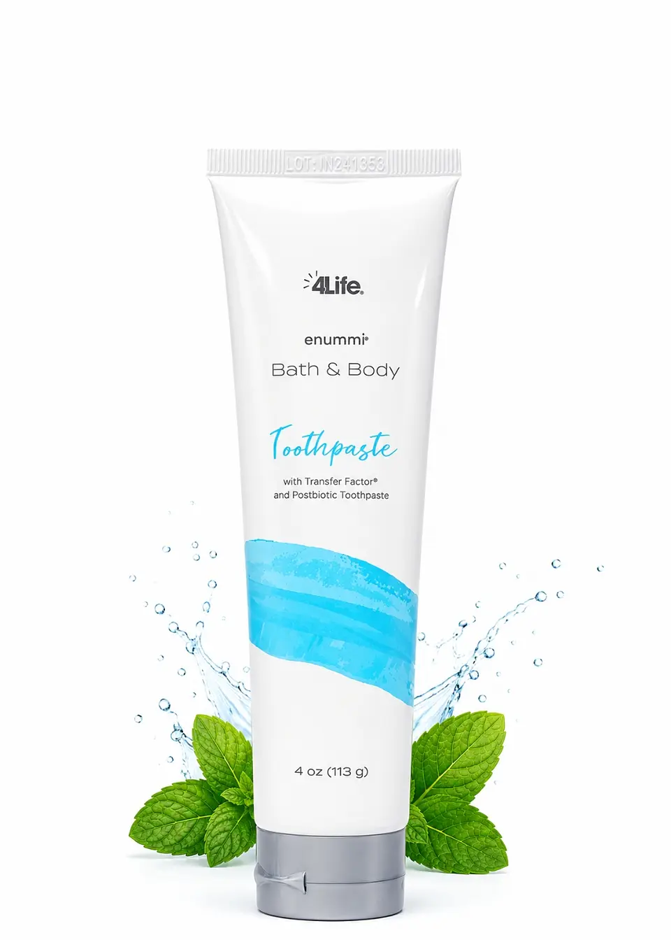 enummi® Toothpaste 4Life 113 g | Pasta Dental Sin Flúor con 4Life Transfer Factor™, Postbióticos, Lactoferrina y Coenzima Q10 | Protección Avanzada para tu Microbioma e Inmunidad Oral 1