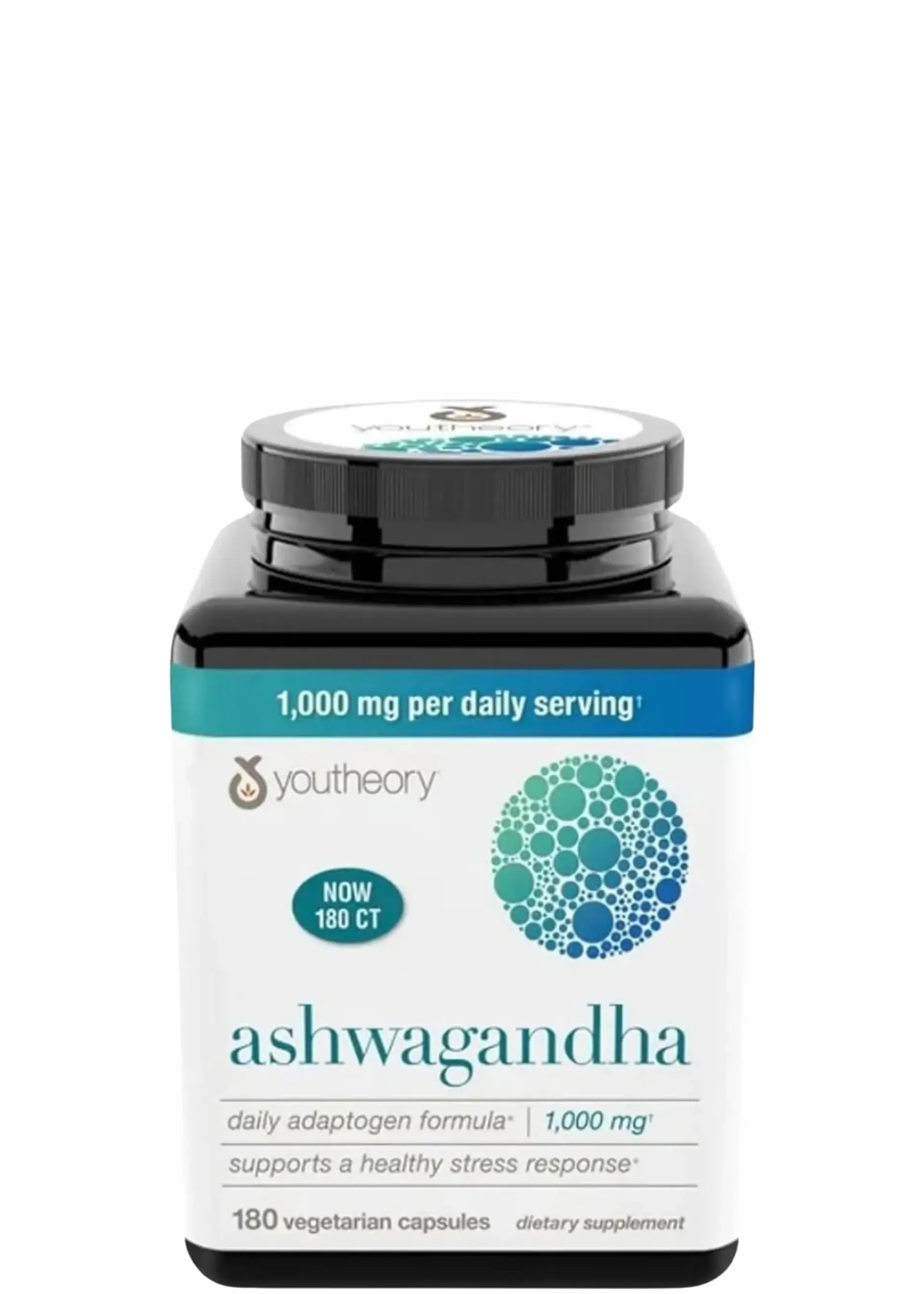 Ashwagandha Youtheory KSM-66® 1000 mg x 180 Cápsulas | Estrés, Calma, Concentración, Energía y Bienestar| Importada de EE. UU. | Colombia 2