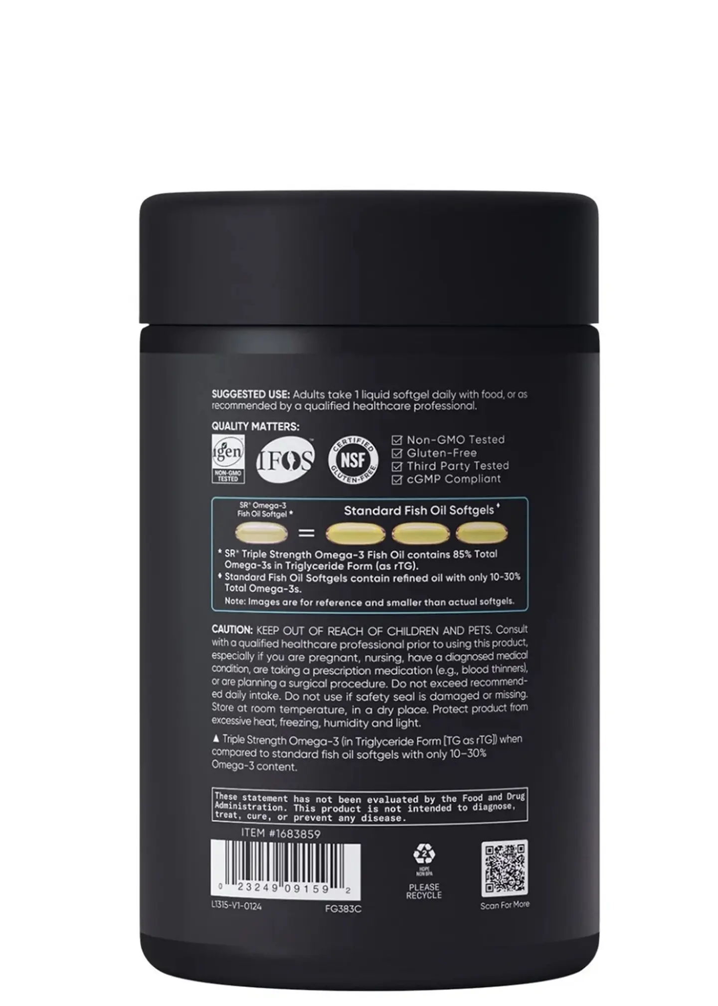Sport Research Omega-3 Triple Strength 1055 mg x 150 Cápsulas | EPA 690 mg + DHA 260 mg | Aceite de Pescado Salvaje en Triglicéridos | Alta Potencia| Importado EE.UU. | Colombia 3