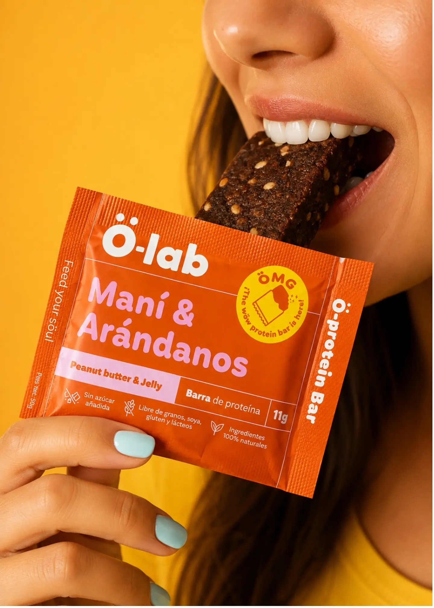 Barra de Proteína Maní y Arándanos 50g | 11 g de Proteína, Sin Azúcar Añadida, Gluten, Soya ni Lácteos | Snack Natural 3