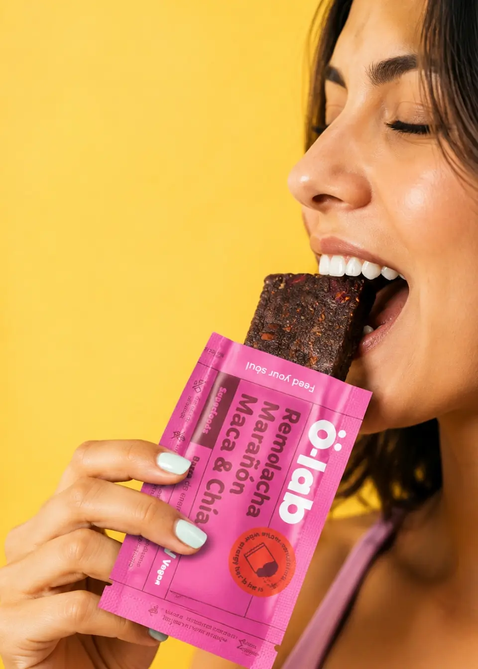 Barra de Energía Vegana Remolacha, Marañón, Maca y Chía 52g | Superfoods, 6 g Proteína, Sin Azúcar Añadida y Sin Gluten 3