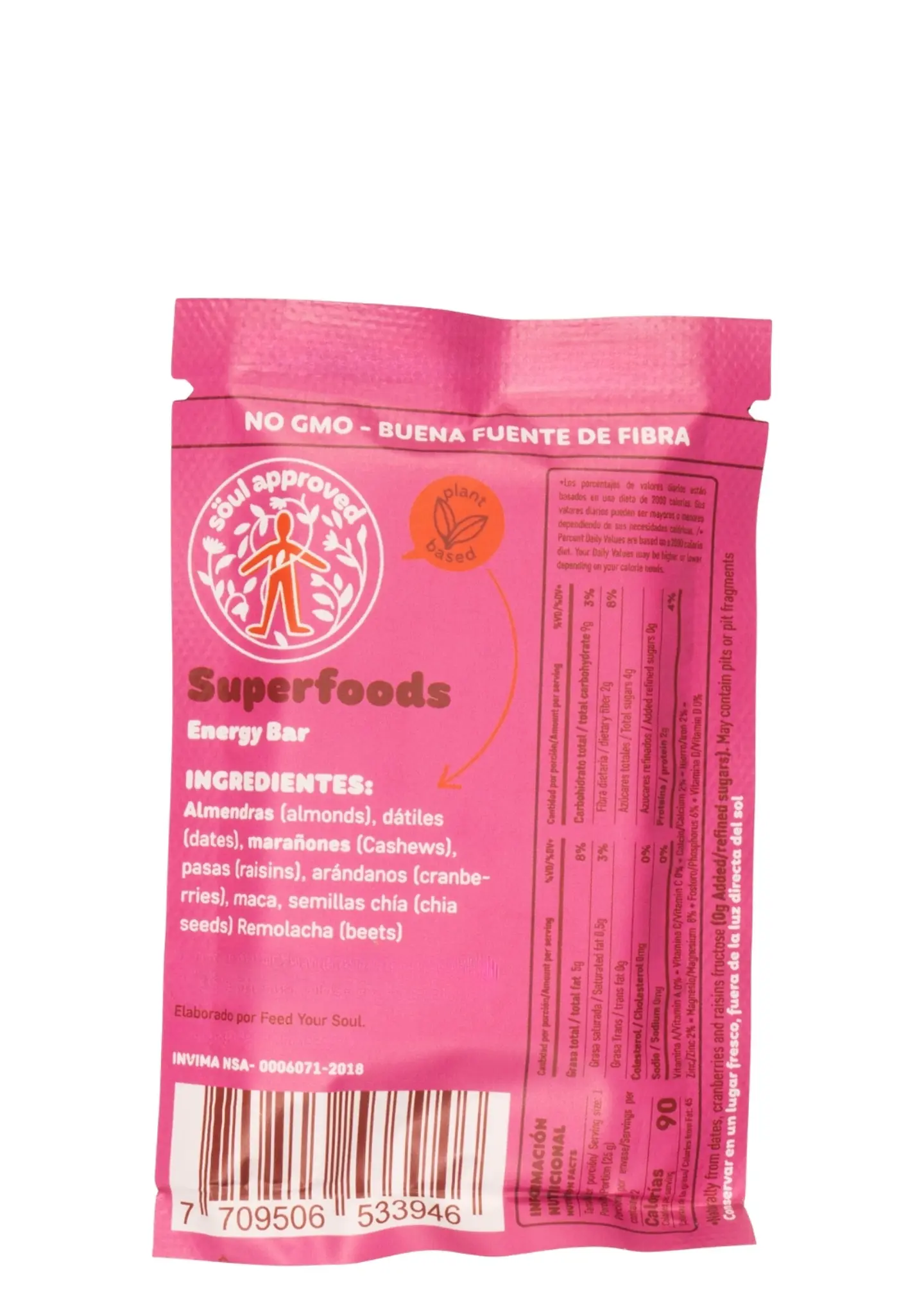 Barra de Energía Vegana Remolacha, Marañón, Maca y Chía 52g | Superfoods, 6 g Proteína, Sin Azúcar Añadida y Sin Gluten 4