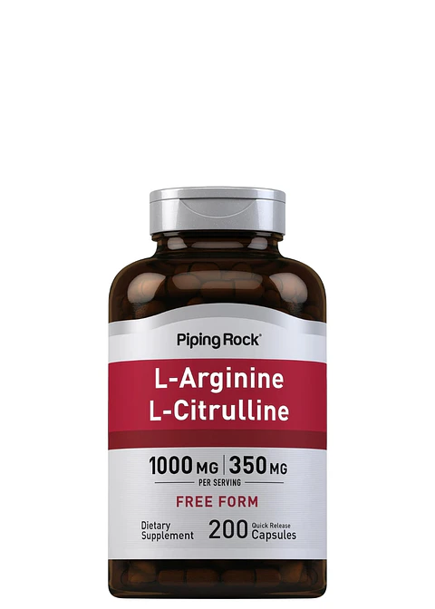 L-Arginina 1000 mg + L-Citrulina 350 mg | 200 Cápsulas | 100 Porciones | Óxido Nítrico, Circulación y Rendimiento Deportivo | Importado EE. UU. | Colombia