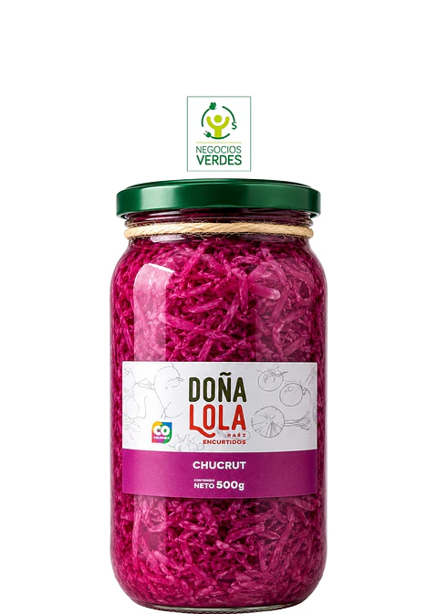 Chucrut de Repollo Morado Artesanal 500 g | Fermentado Natural | Alimento Vivo con Cultivos de Fermentación | Sin Conservantes ni Aditivos | Registro INVIMA