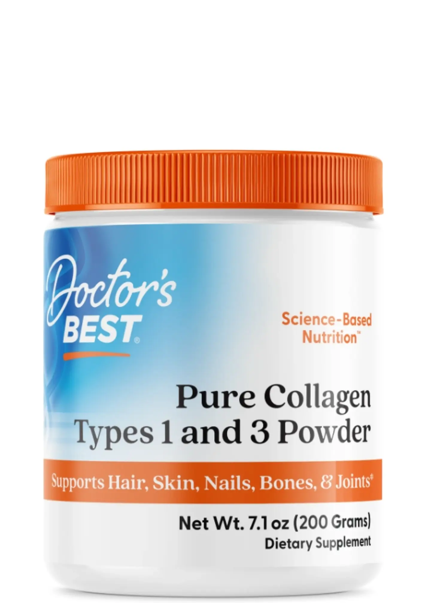 Doctor's Best Pure Colágeno Hidrolizado Tipo 1 y 3 200mg | 6,6 g por Porción | Cabello, Piel, Uñas, Huesos y Articulaciones | Sin Gluten, Soya ni OGM | Importado de EE.UU | Colombia 1