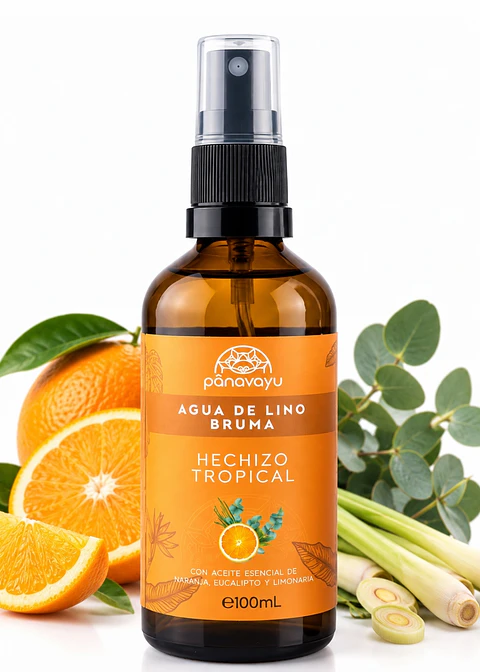 Panavayu Bruma aromatizante Hechizo Tropical 100 ml | Naranja, eucalipto y limonaria | Para ambientes y textiles | Hecha en Colombia