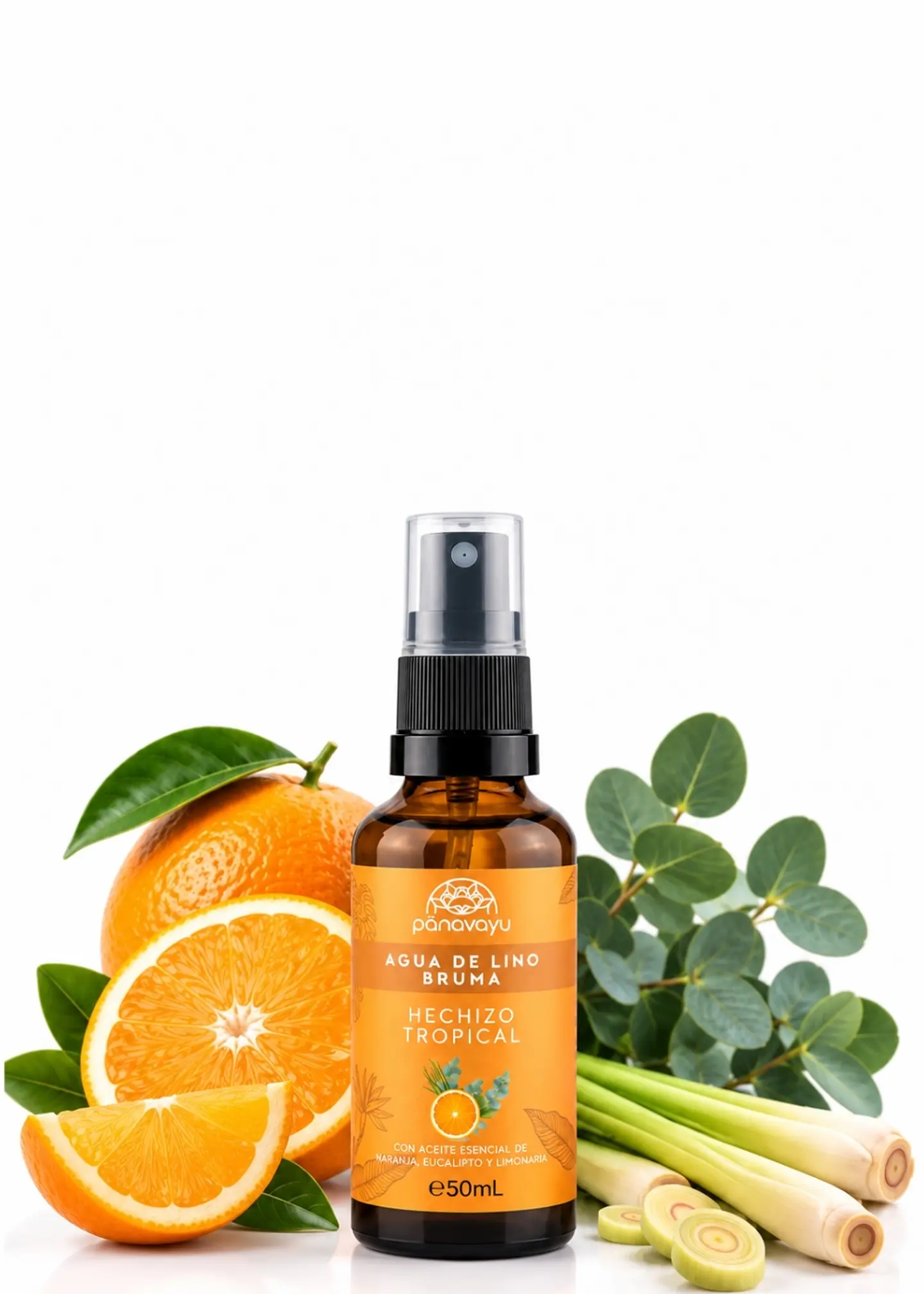 Panavayu Bruma aromatizante Hechizo Tropical 50 ml | Naranja, eucalipto y limonaria | Para ambientes y textiles | Hecha en Colombia 1