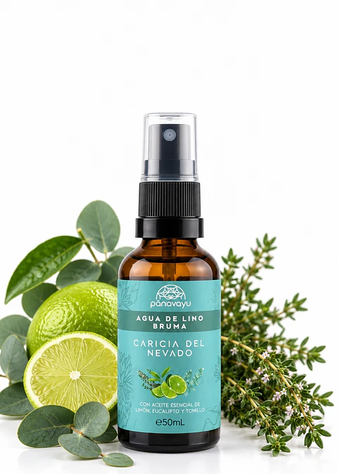 Panavayu Bruma aromatizante Caricia del Nevado 50 ml | Limón, eucalipto y tomillo | Para ambientes y textiles | Hecha en Colombia