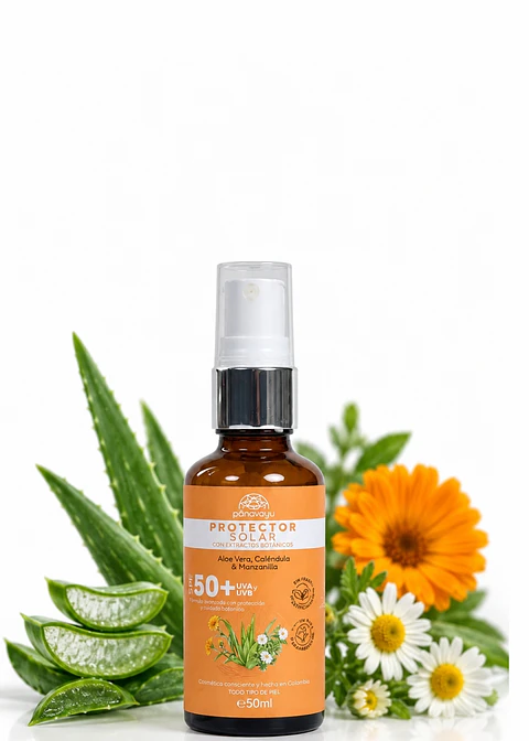 Panavayu Protector solar con extractos botánicos SPF 50+ 50 ml | Protección UVA y UVB | Con aloe vera | Hecho en Colombia