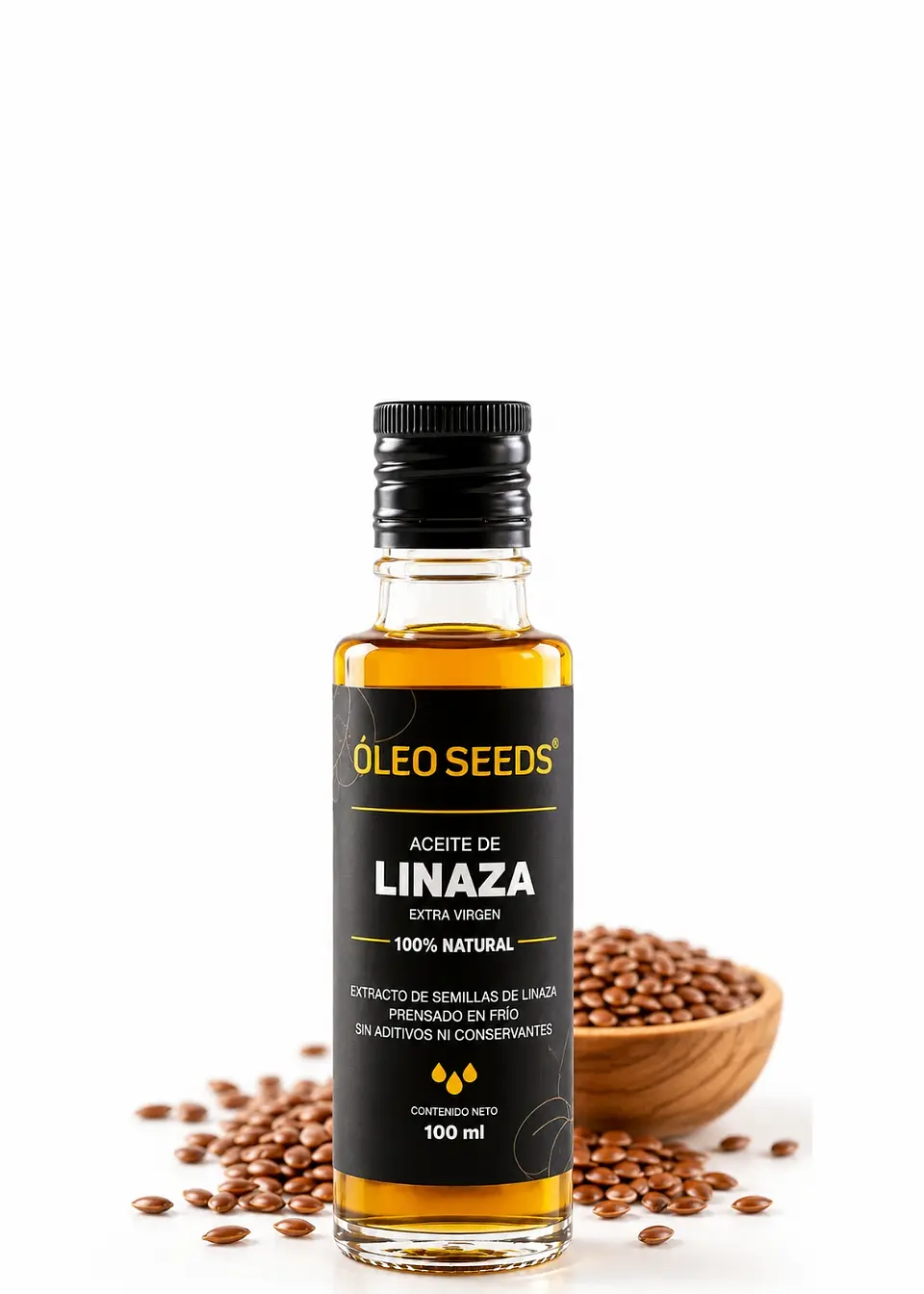 Óleo Seeds Aceite de Linaza Extra Virgen 100 ml | Prensado en frío | 100% natural | Sin aditivos ni conservantes | Colombia 1