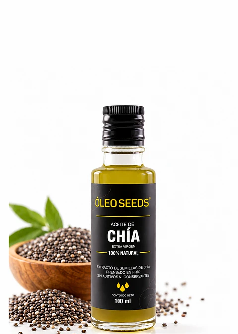 Óleo Seeds Aceite de Chía Extra Virgen 100 ml | Prensado en frío | Omega 3 | Colombia