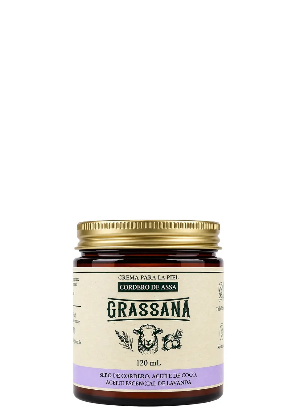 Cordero de Assa Grassana crema de sebo de cordero 120 ml | Aceite de coco y lavanda | Rostro y cuerpo | Colombia 1