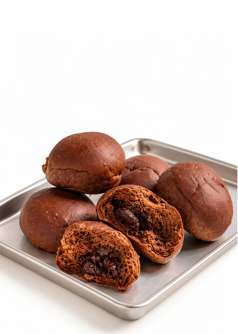 Pack x4 | 20 Panes Artesanales de Einkorn, Algarrobo, Cacao y Jengibre | Relleno de Chocolate | Sin Conservantes | 1 kg