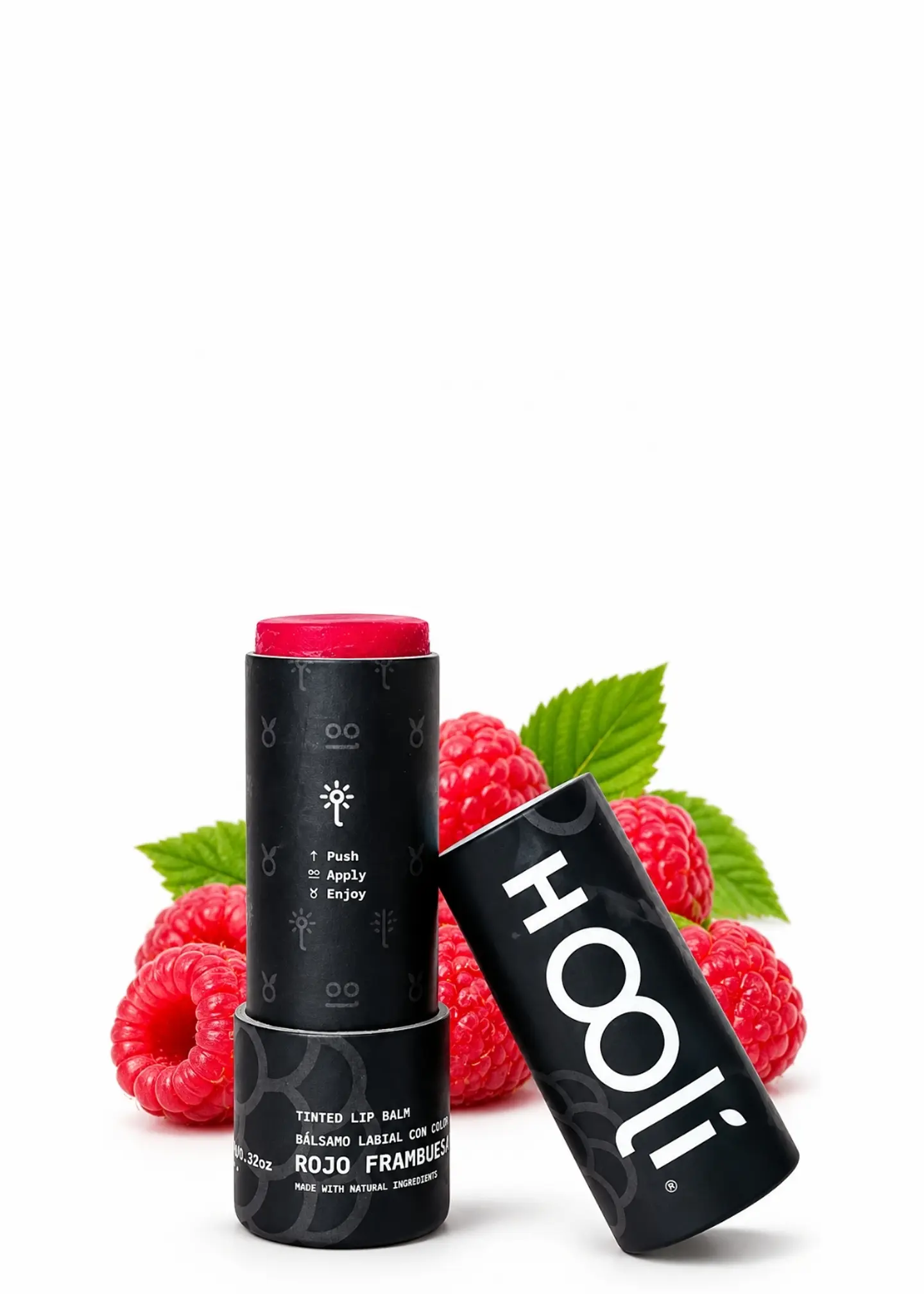 Hooli Bálsamo Labial con Color Frambuesa 9 g | Humectante, Vegano y Empaque Compostable 1