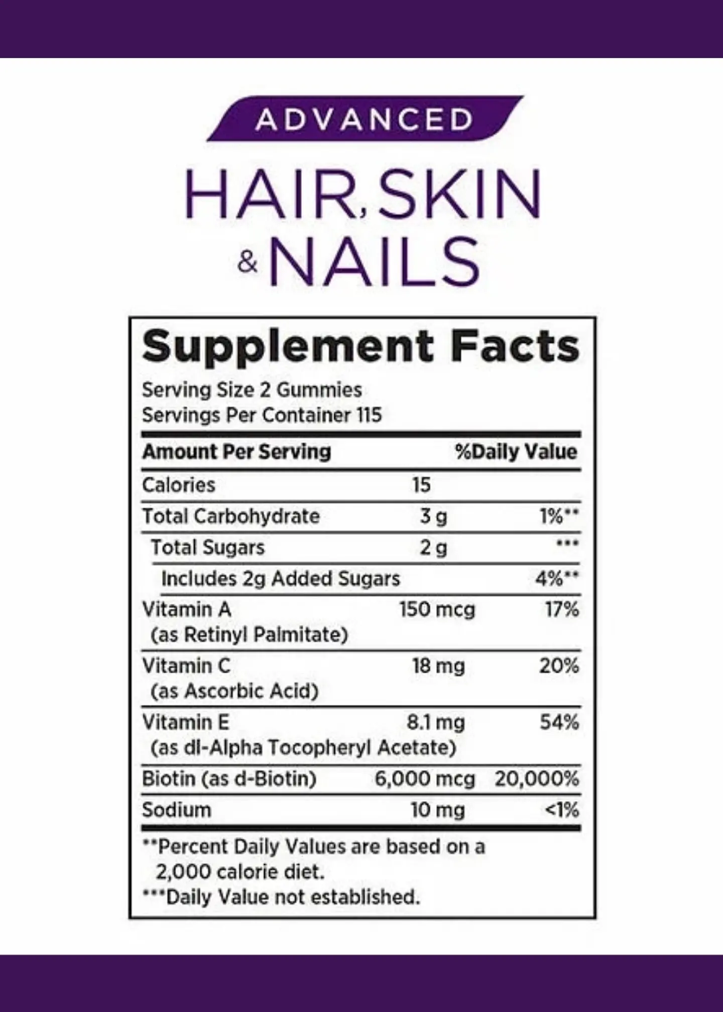 Nature’s Bounty Hair, Skin & Nails Advanced Gummies x230 | Biotina 6000 mcg, Apoyo al Cabello, Piel y Uñas | Gomitas de Belleza| Importado EE.UU.  |  Colombia 3