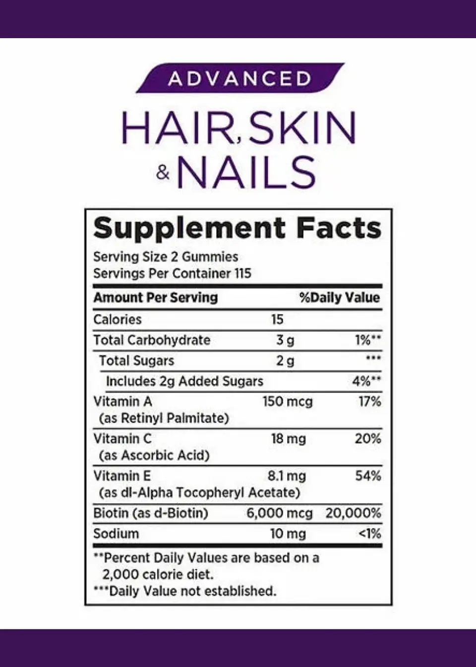 Nature’s Bounty Hair, Skin & Nails Advanced Gummies x230 | Biotina 6000 mcg, Apoyo al Cabello, Piel y Uñas | Gomitas de Belleza| Importado EE.UU.  |  Colombia 3