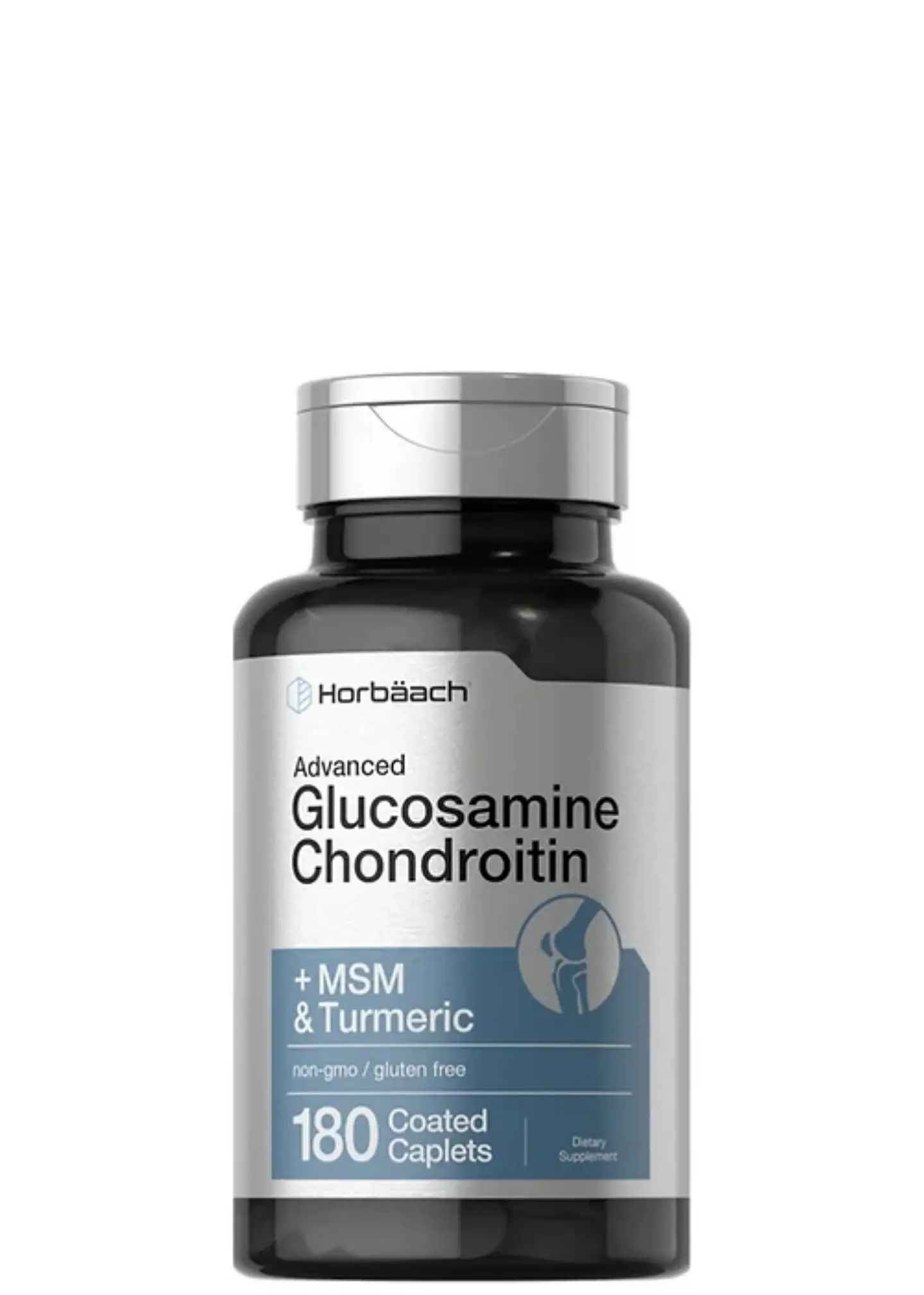 Horbaach Advanced Glucosamina y Condroitina + MSM y Cúrcuma | 180 Capletas | Bienestar Articular, Cartílagos y Tejidos Conectivos | 1.500mg de Glucosamina por Porción | Importado de EE. UU. | Colombia 1