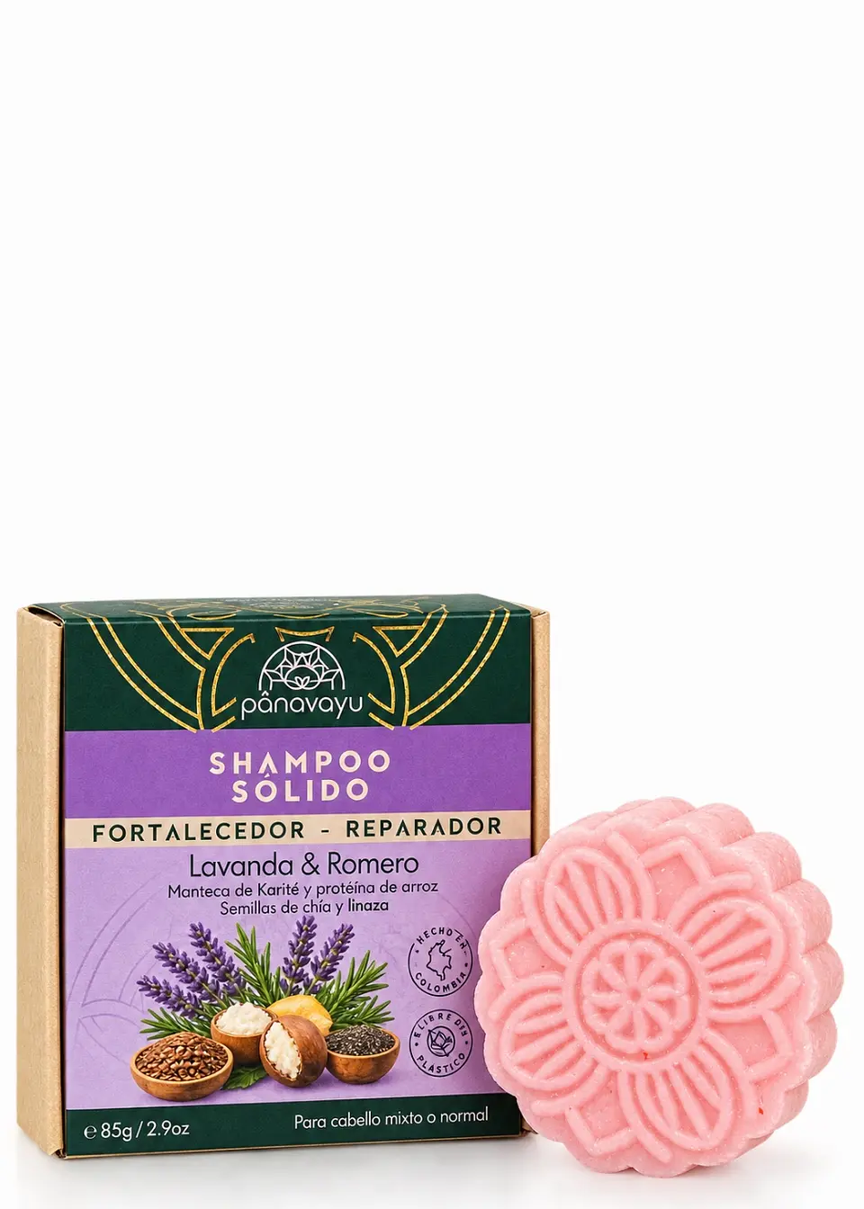 Panavayu Shampoo Sólido Natural de Lavanda y Romero 85 g | Limpieza Suave, Hidratación y Cuidado Capilar | Con Ceramidas, Proteínas Vegetales y Pantenol | Colombia 3