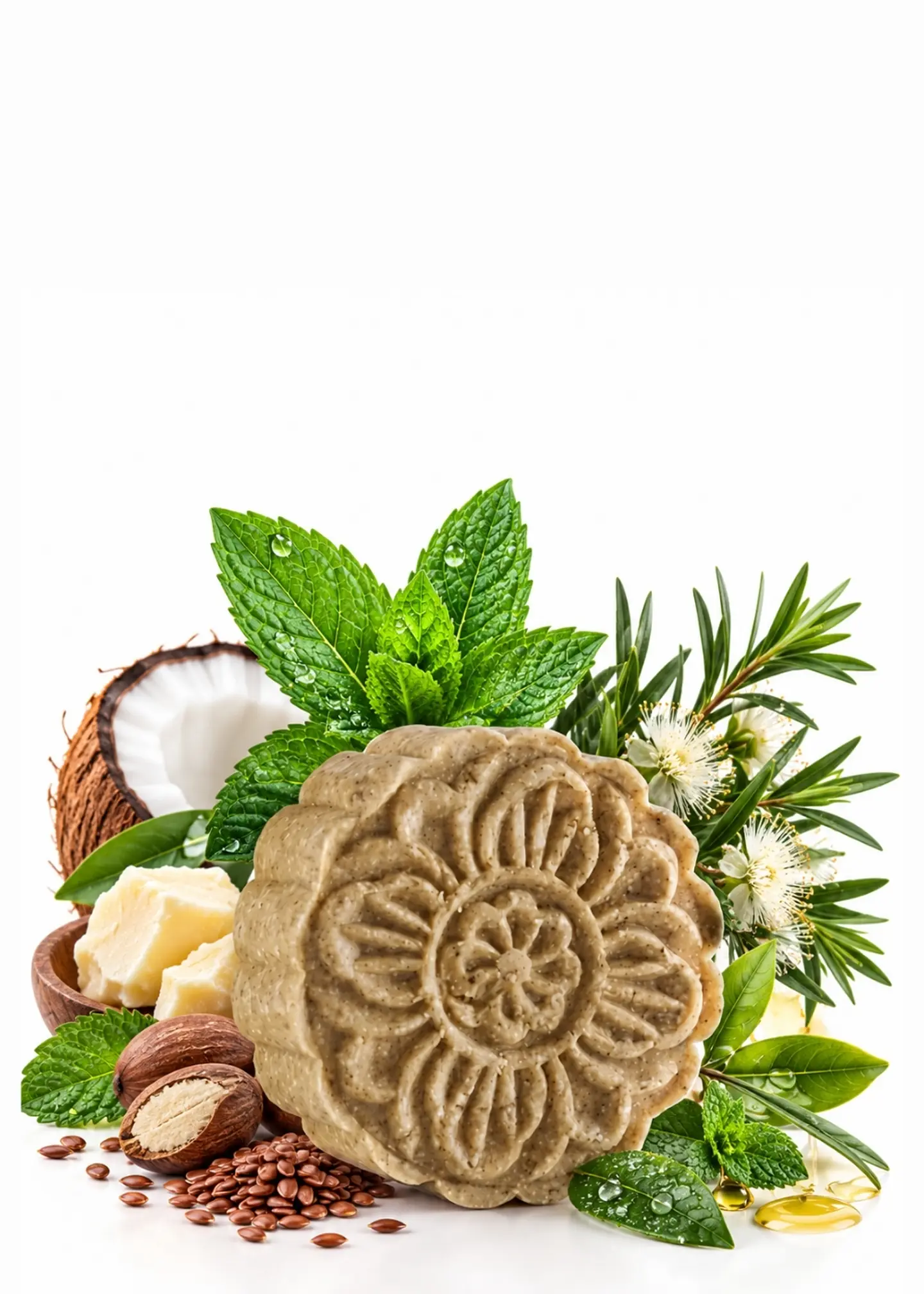 Panavayu Shampoo sólido de menta y árbol de té 85 g | Cabello graso y cuero cabelludo con tendencia a caspa | Colombia 1