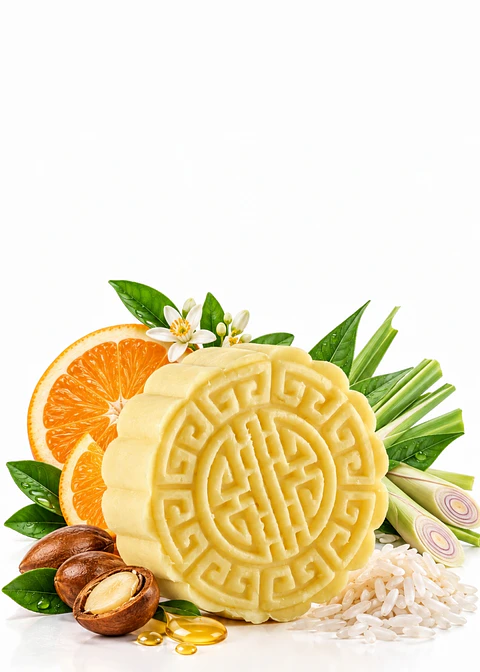 Panavayu Shampoo Sólido Natural de Naranja y Limonaria 85 g | Hidratación, Suavidad y Control del Frizz | Con Aceite de Cacay, Proteína de Arroz y Ceramidas | Colombia