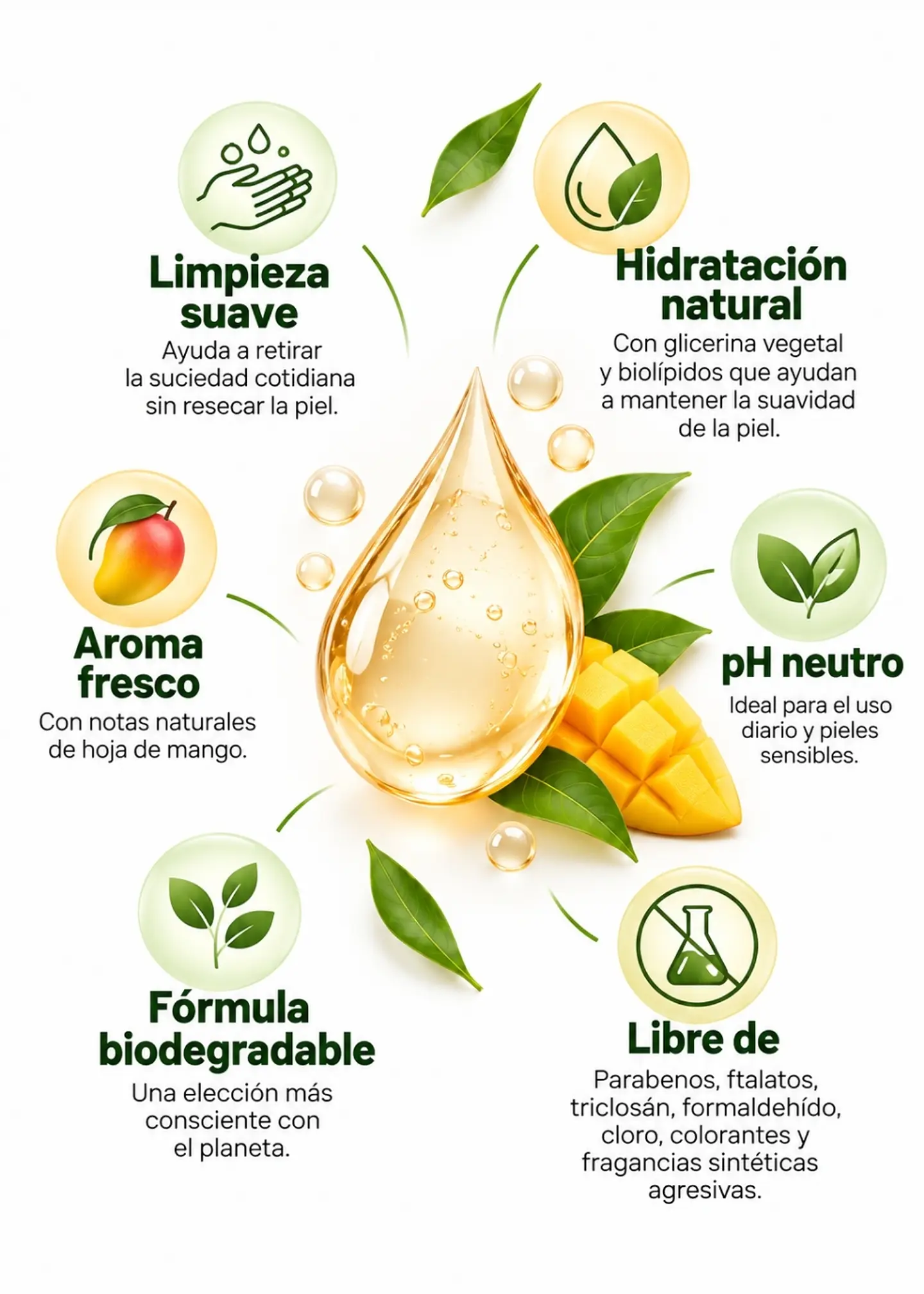 Biogar Jabón de Manos Ecológico Hoja de Mango 1 Galón (3,785 L) | Limpieza Suave | pH Neutro | Con Glicerina Vegetal y Biolípidos 2