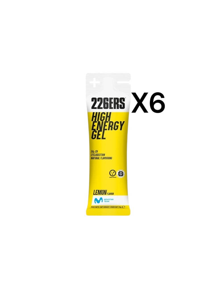 226ERS HIGH ENERGY GEL LEMON PACK 6 1