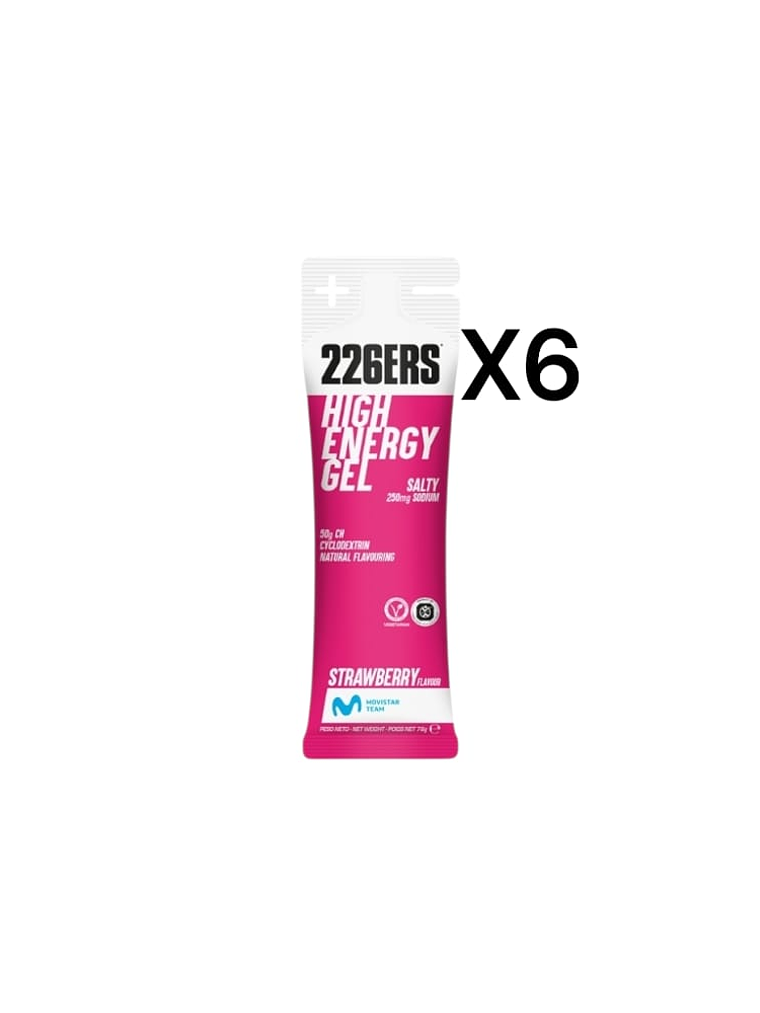 226ERS HIGH ENERGY GEL STRAWBERRY PACK 6 1