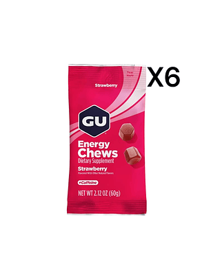 GU ENERGY CHEWS STRAWBERRY PACK 6