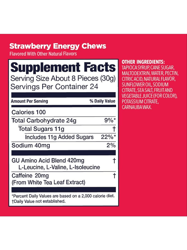 GU ENERGY CHEWS STRAWBERRY PACK 6 2