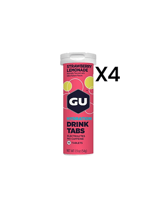 GU DRINK TABS STRAWBERRY LEMONADE PACK 4