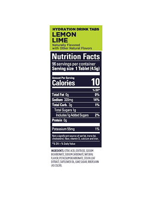 GU DRINK TABS LEMON LIME PACK 4