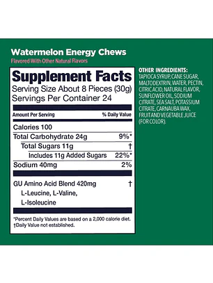GU ENERGY CHEWS WATERMELON PACK 6